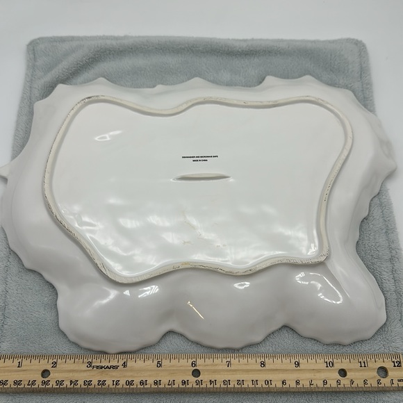 Seahorses Figural Embossed Terracotta/Ceramic Serving Plate/Platter - Picture 5 of 6